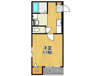 GIRASOLE(1K/2階)の間取り写真