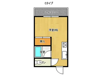 コーポロイヤル(ワンルーム/3階)の間取り写真