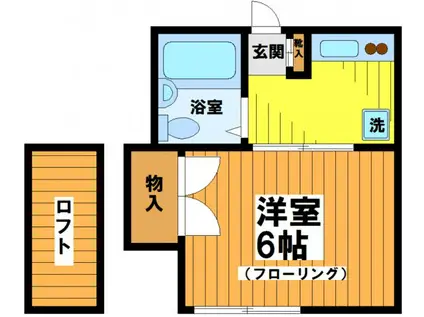 ハイツ共栄(1K/2階)の間取り写真