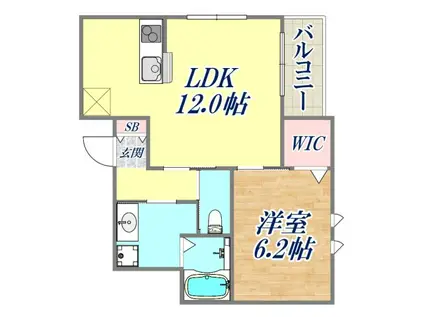 ポラリス(1LDK/2階)の間取り写真