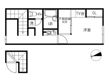 WEMBLEY(1K/2階)の間取り写真
