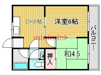 渕本マンション(2DK/3階)の間取り写真