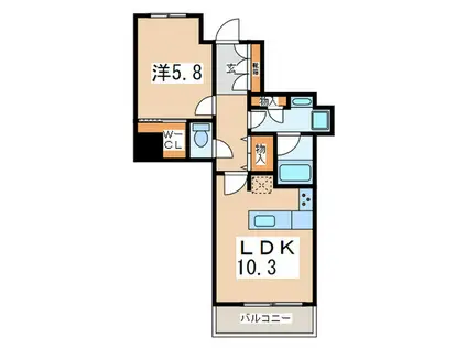 グランタワー小田急相模原(1LDK/5階)の間取り写真