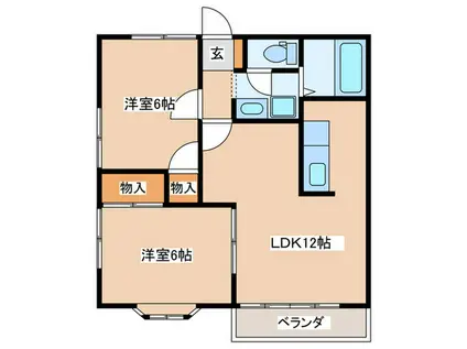 グリーンハイツ(2LDK/2階)の間取り写真