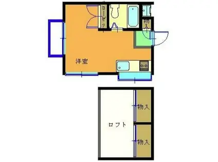 みゆきコーポII(ワンルーム/2階)の間取り写真