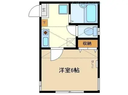 シティハイツ橋本(1K/1階)の間取り写真