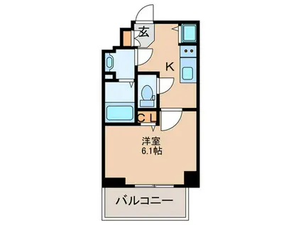 プレサンス南森町ライズ(1K/3階)の間取り写真