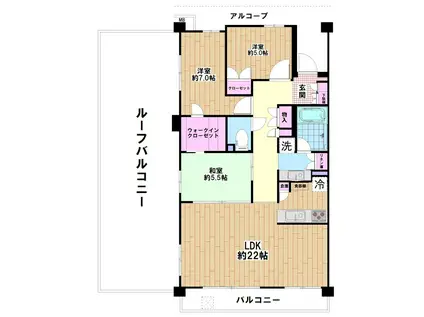 リライズガーデン西新井スカイレジデンス(3LDK/16階)の間取り写真