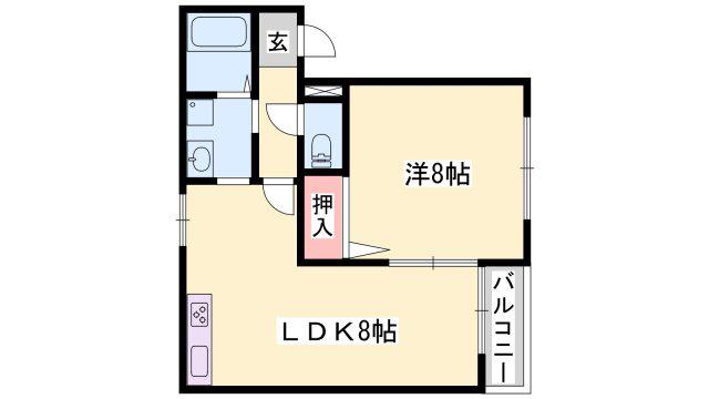 エスペレール(1LDK/1階)の間取り写真
