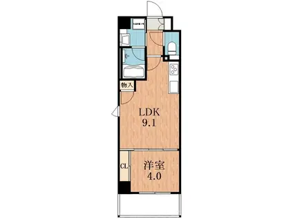 トーシンイーストビル(1LDK/3階)の間取り写真