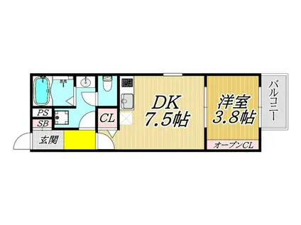 リブレメゾン立花町I(1DK/2階)の間取り写真