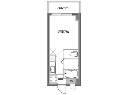 クレオ尾山台(1K/3階)の間取り写真