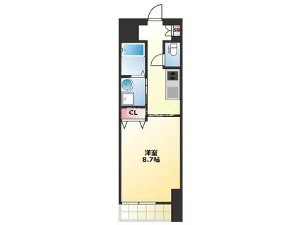 FLAT34上本町(1K/5階)の間取り写真