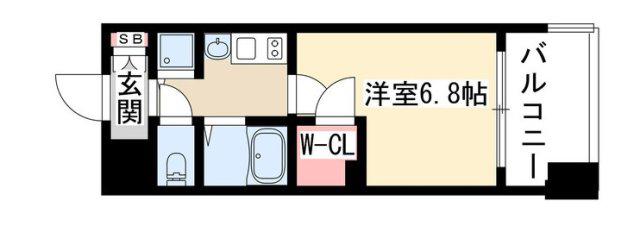 プレサンス泉セントマーク(1K/6階)の間取り写真