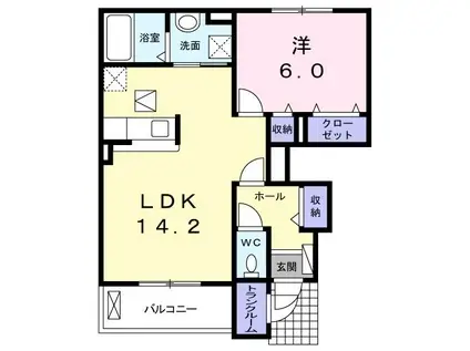 エスパシオ(1LDK/1階)の間取り写真
