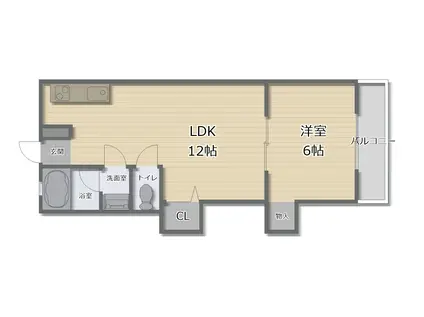 A棟小畑コーポラス(1LDK/2階)の間取り写真