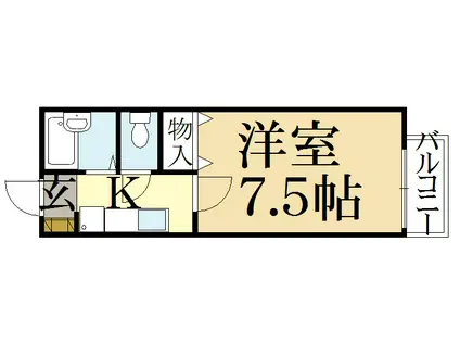 フィオーレ芝本(1K/2階)の間取り写真