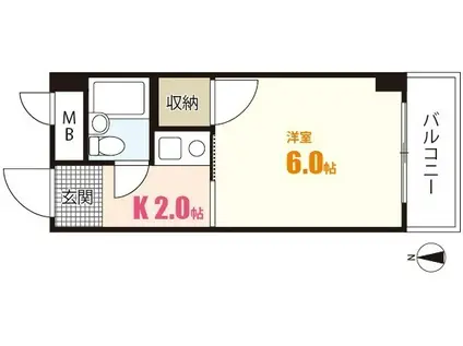 コーポトガワ(1K/3階)の間取り写真