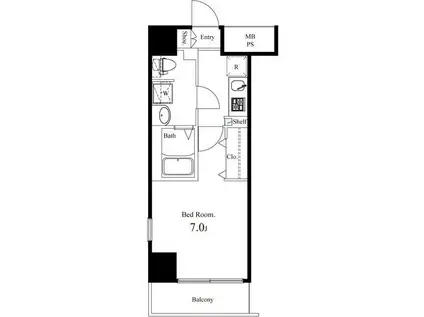 エクアス錦糸町(1K/11階)の間取り写真