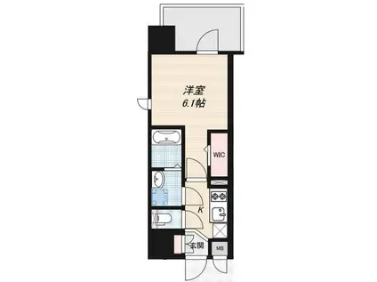 ワールドアイ梅田ウエスト(1K/11階)の間取り写真