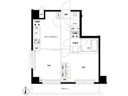 ルーブル中板橋伍番館(2DK/3階)の間取り写真