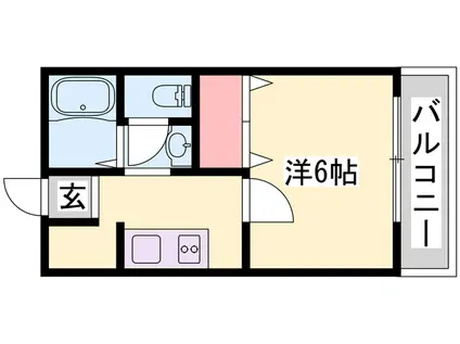 ＪＲ姫新線 余部駅 徒歩22分 2階建 築30年(1K/2階)の間取り写真