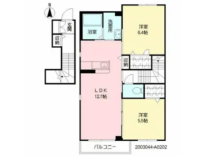 シャーメゾンベノーバ(2LDK/2階)の間取り写真