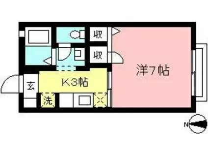 グランシード祖師谷(1K/1階)の間取り写真