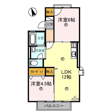 ハイツ堂前(2LDK/2階)の間取り写真