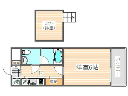 エステートモア諸岡(1K/1階)の間取り写真