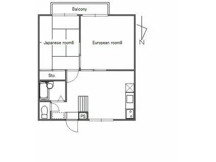 エステート西台II(2DK/2階)の間取り写真
