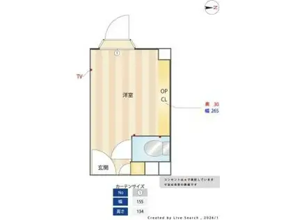 THE VALUE SHARED HOTEL TAKENOTSUKA(ワンルーム/3階)の間取り写真