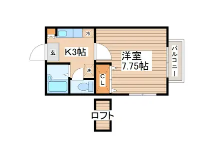 ライフハウス(1K/1階)の間取り写真