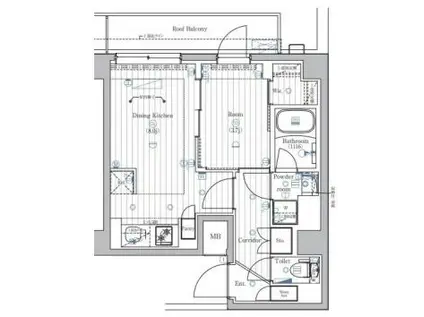 PREMIUM CUBE 西荻窪MO(1LDK/6階)の間取り写真