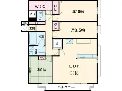 カネ長武田マンション(3LDK/4階)の間取り写真