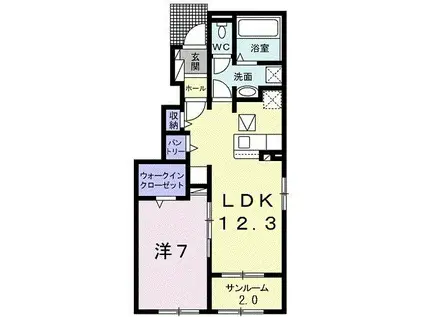 ヴィーナスコート II(1LDK/1階)の間取り写真