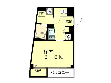 B CASA CRANE(1K/5階)の間取り写真