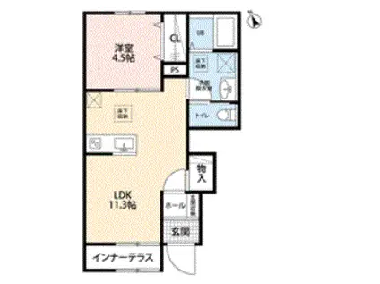 リーブルファイン久喜東 II(1LDK/1階)の間取り写真