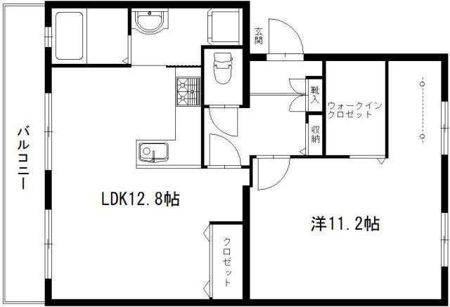コーポラス高陽台(1LDK/1階)の間取り写真