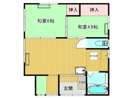 風間アパート(3DK/1階)の間取り写真