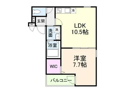 フジパレス今川公園V番館(1LDK/2階)の間取り写真