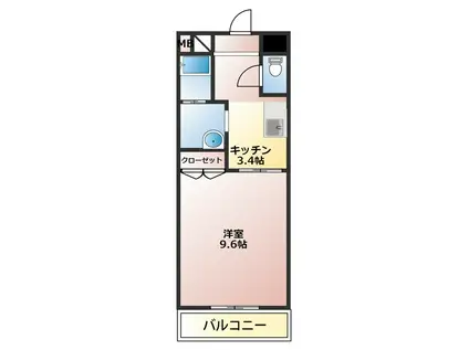 アドアベリー(1K/2階)の間取り写真