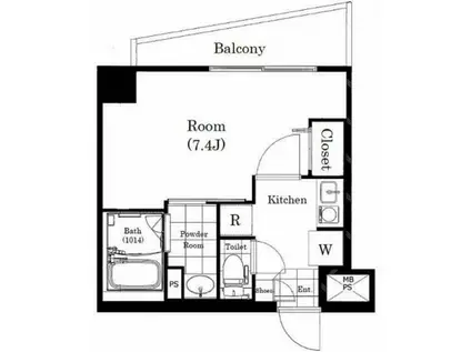 ライオンズマンション西が丘南(1K/4階)の間取り写真