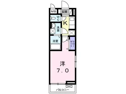 レディアント湘南台(1K/3階)の間取り写真