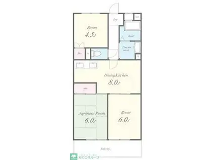 春日グリーンハイツ(3DK/2階)の間取り写真