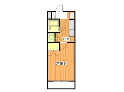 サンパークIWATA(1K/1階)の間取り写真