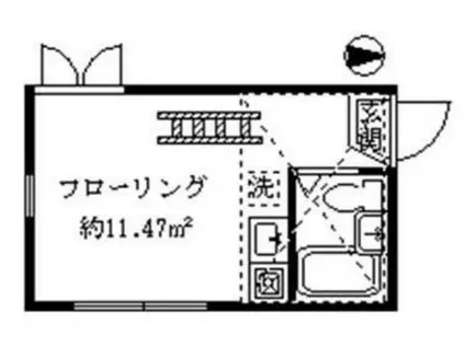 ライフピア東中野A棟(ワンルーム/2階)の間取り写真