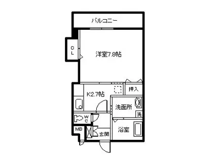 HALELEA ROCCA(1K/4階)の間取り写真