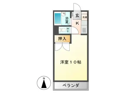 カシキレジデンスII(ワンルーム/2階)の間取り写真