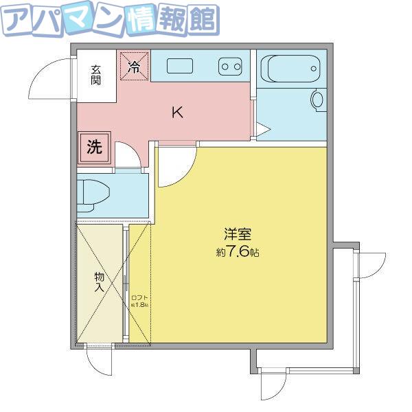 ハイツマロニエ(1K/2階)の間取り写真